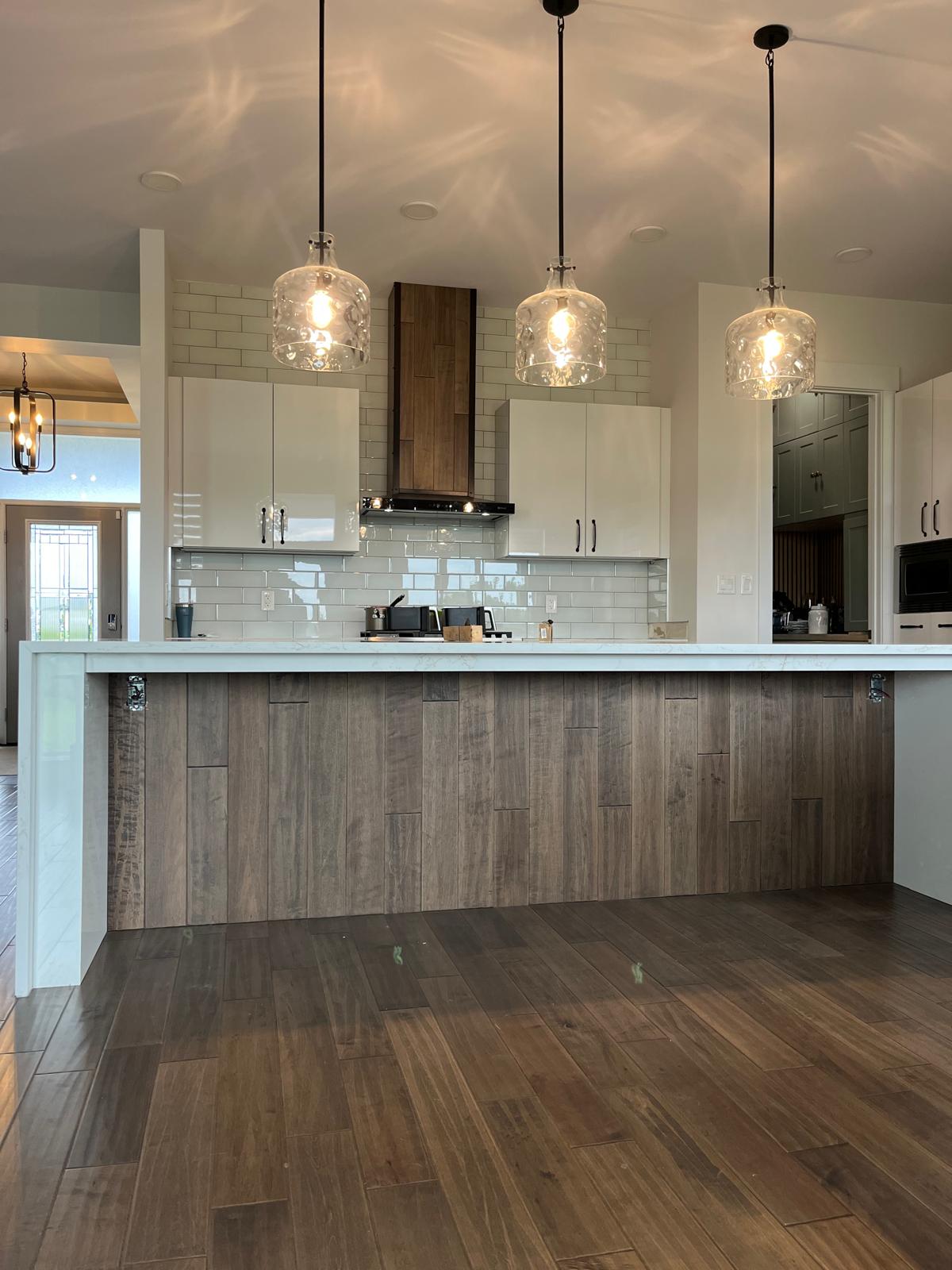 Hardwood Flooring Around Island