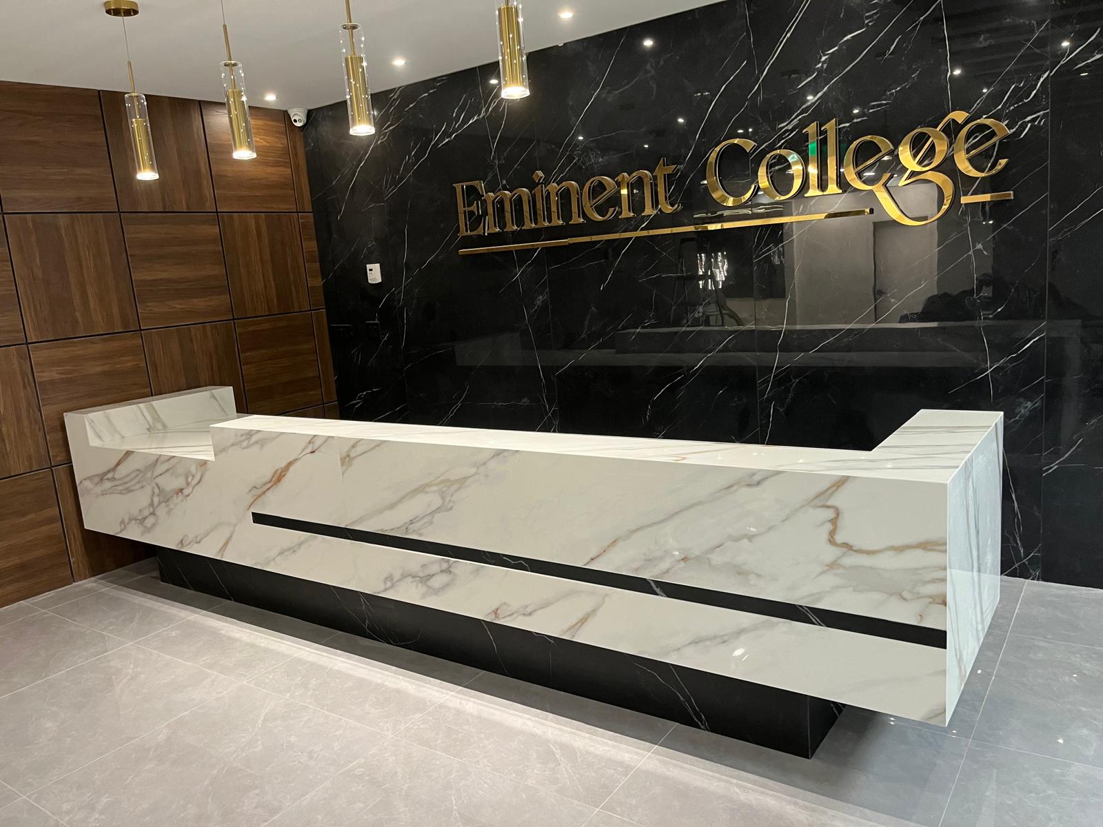Porcelain Reception Desk Angle