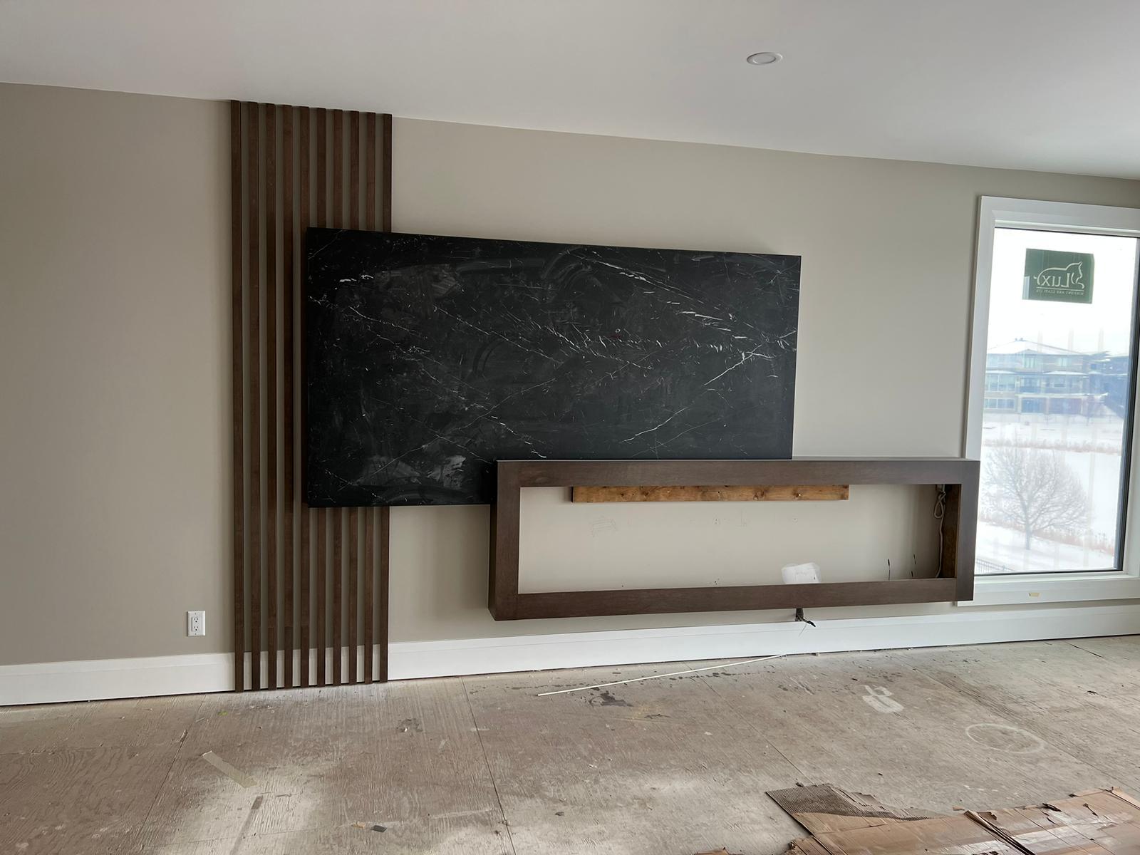 Marble & Walnut Feature Wall