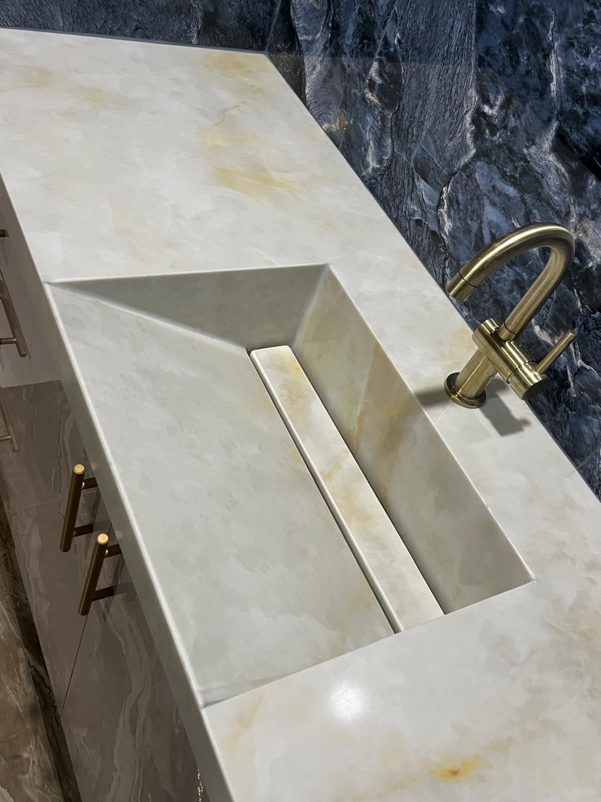 Quartz Vanity With Integrated Sink
